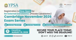YPSA Membuka Pendaftaran Ujian Cambridge Seri November 2026
